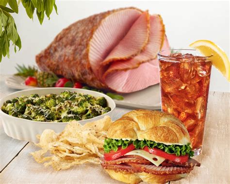 Specialties We offer a variety of premium HoneyBaked&174; products which includes the unmistakable Honey Baked Ham&174; alongside our side dishes, turkey breasts, and desserts that are ready to enjoy. . The honey baked ham company locust grove photos